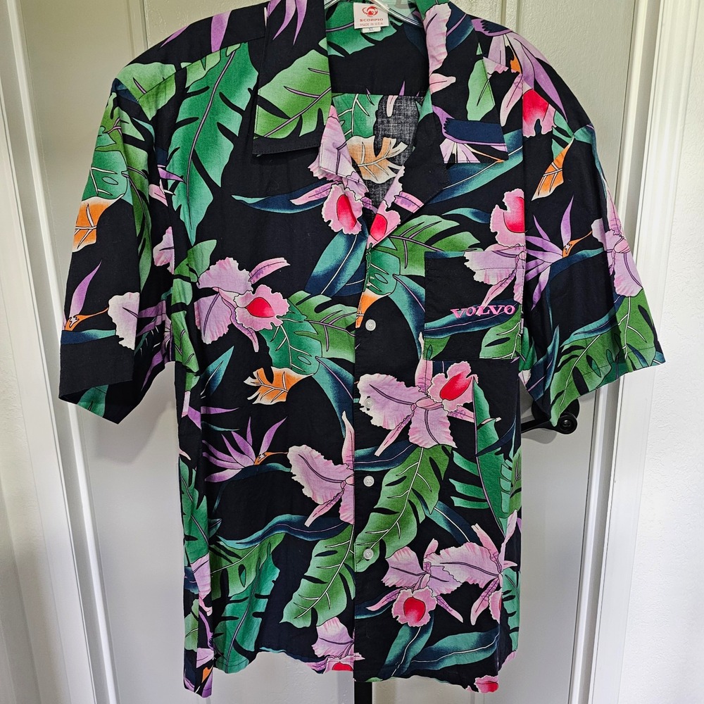 Vintage Scorpio XL Volvo Tropical Hawaiian Shirt